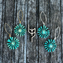 Load image into Gallery viewer, Patina Sunburst Earrings