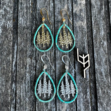 Load image into Gallery viewer, Framed Patina Tree Earrings