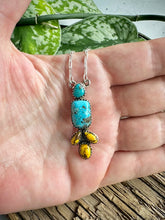 Load image into Gallery viewer, White Water and Honey Dahlia Turquoise Necklace