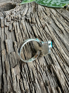 Kingman Turquoise Hearts Half Cluster Ring