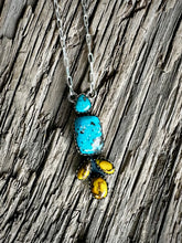 Load image into Gallery viewer, White Water and Honey Dahlia Turquoise Necklace