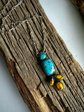 Load image into Gallery viewer, White Water and Honey Dahlia Turquoise Necklace