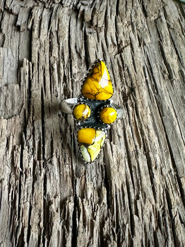 Honey Dahlia Turquoise Triangles Ring
