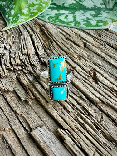 Kingman Turquoise Square and Rectangle Ring